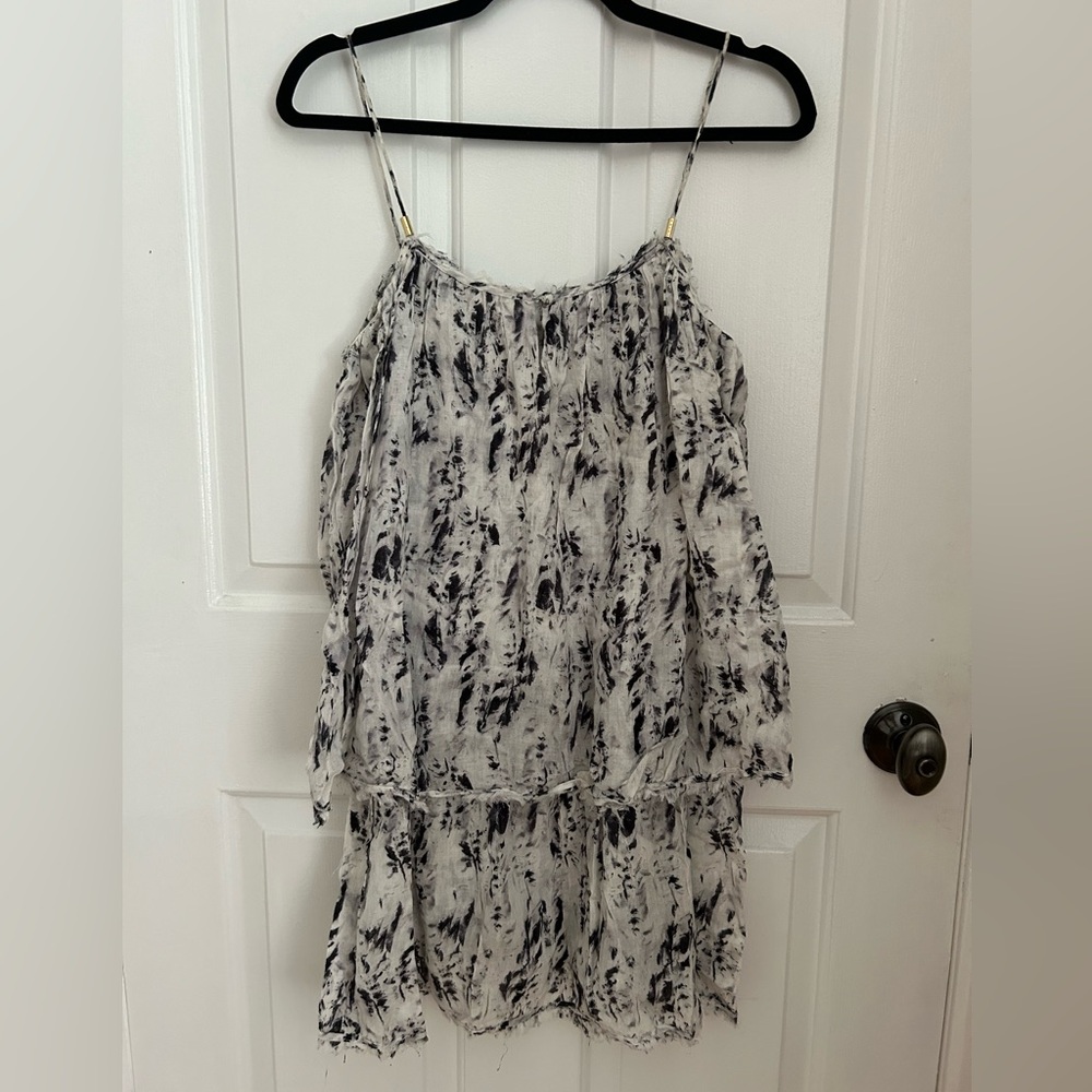 Heidi Klein Black & White Cheesecloth Beach Cover Up- Sz S